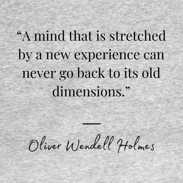 a mind that is stretched by a new experience can never go back to it's old dimensions by Leap Arts